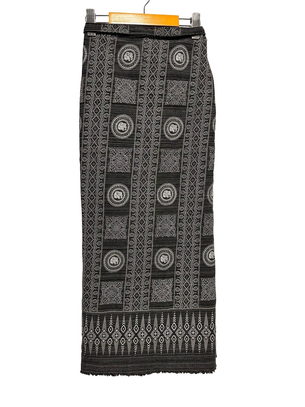 Elephant Print Wrap Maxi Skirt Boho Festival Artisan Sarong